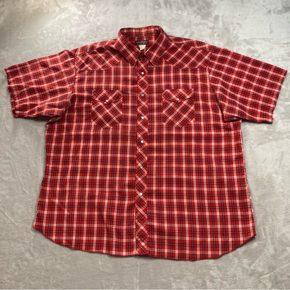 Wrangler Western Pearl Snap Shirt Short Sleeve Men's Sz 2XL - Picture 2 of 8